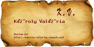 Károly Valéria névjegykártya